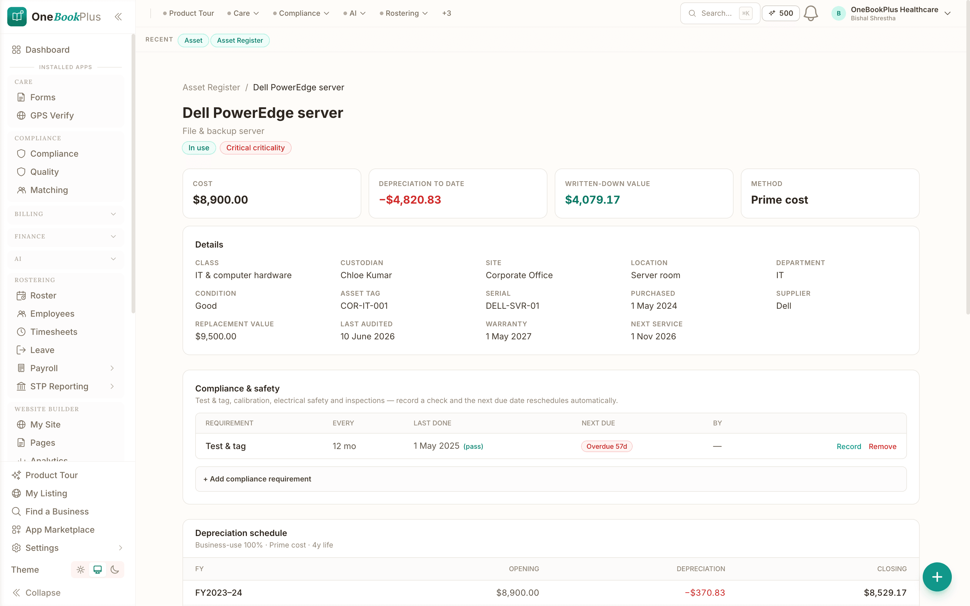 Finance and compliance on one asset