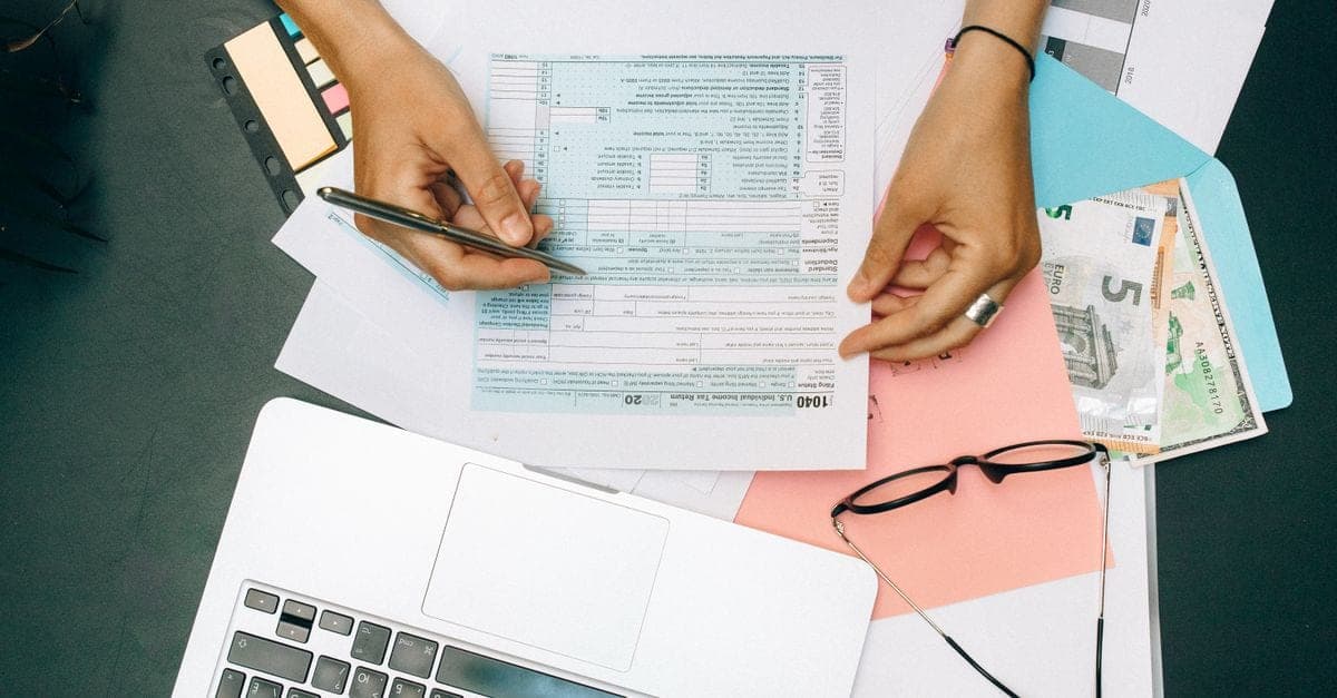 Accountant preparing annual financial statements for a small business