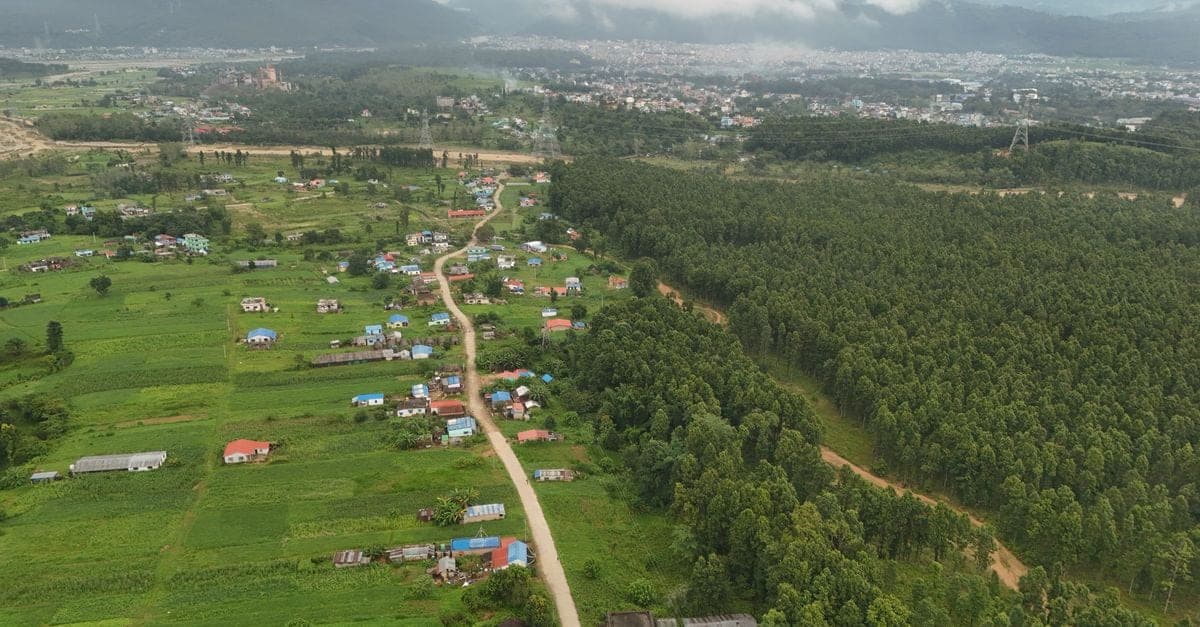 Scenic view of the Gajuri valley and surrounding countryside